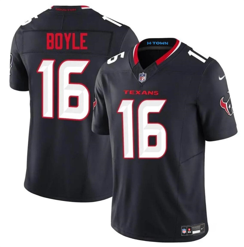 Men's Houston Texans #16 Tim Boyle Navy 2024 Vapor F.U.S.E. Limited Stitched Jersey Men's Houston Texans #16 Tim Boyle Navy 2024 Vapor F.U.S.E. Limited Stitched Jersey
