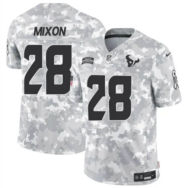 Men's Houston Texans #28 Joe Mixon 2024 F.U.S.E Arctic Camo Salute to Service Limited Stitched Football Jersey Men's Houston Texans #28 Joe Mixon 2024 F.U.S.E Arctic Camo Salute to Service Limited Stitched Football Jersey
