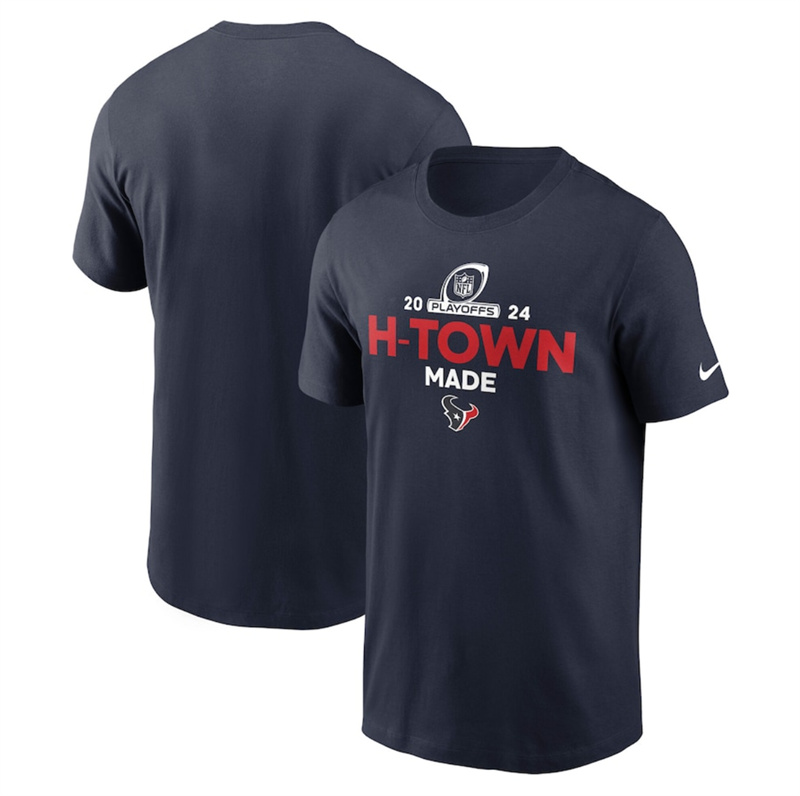 Men's Houston Texans Navy 2024 Playoffs T-Shirt Men's Houston Texans Navy 2024 Playoffs T-Shirt
