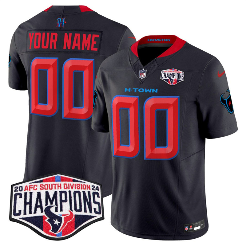 Men's Houston Texans Active Player Custom Navy 2nd Alternate F.U.S.E. 2024 AFC South Division Champions Vapor Limited Stitched Football Jersey Men's Houston Texans Active Player Custom Navy 2nd Alternate F.U.S.E. 2024 AFC South Division Champions Vapor Limited Stitched Football Jersey
