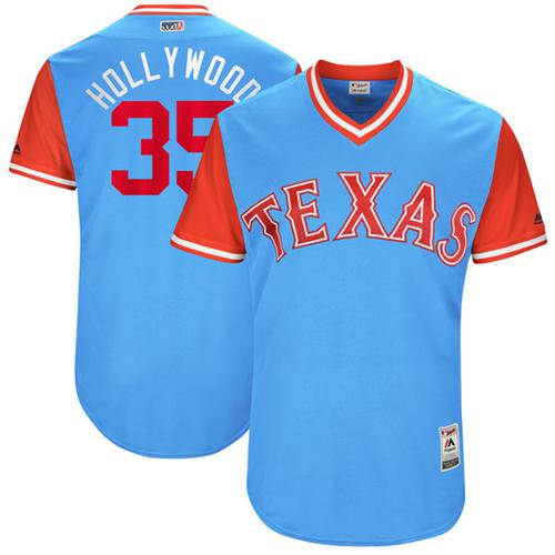 Rangers #35 Cole Hamels Light Blue "Hollywood" Players Weekend Authentic Stitched MLB Jersey Rangers #35 Cole Hamels Light Blue "Hollywood" Players Weekend Authentic Stitched MLB Jersey