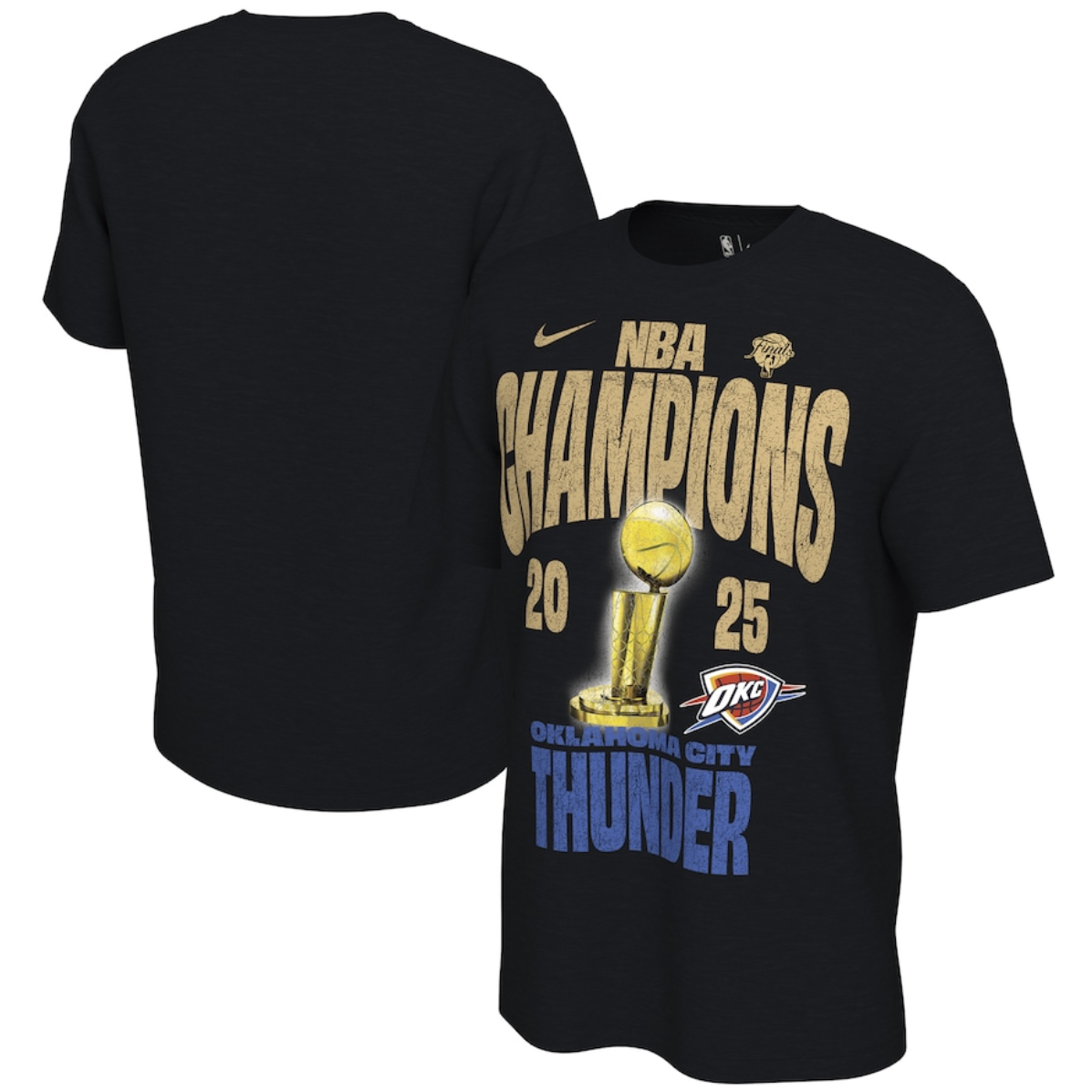 Men's Oklahoma City Thunder Black 2025 Finals Champions Basketball T-Shirt