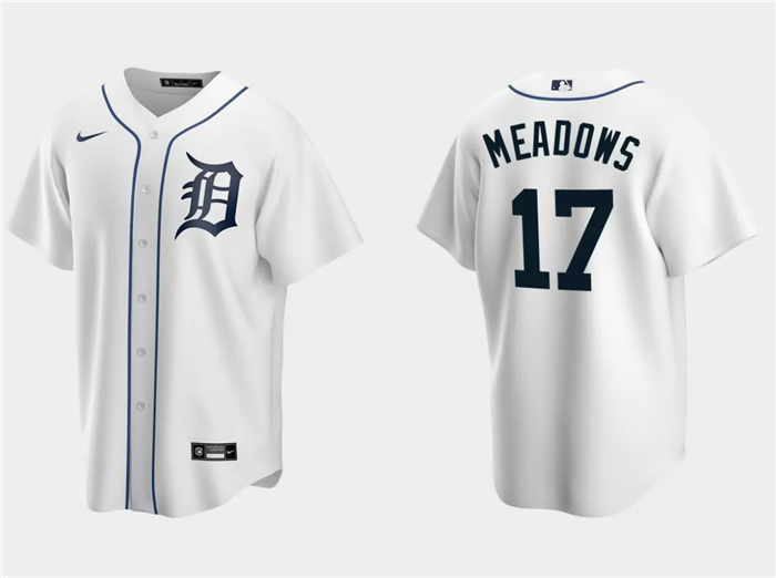 Men's Detroit Tigers #17 Austin Meadows White Cool Base Stitched Jersey Men's Detroit Tigers #17 Austin Meadows White Cool Base Stitched Jersey
