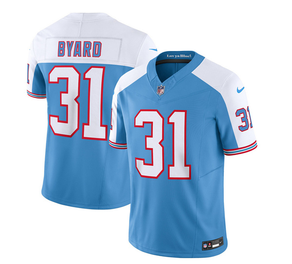 Men's Tennessee Titans #31 Kevin Byard Blue/White 2023 F.U.S.E. Vapor Limited Throwback Stitched Football Jersey Men's Tennessee Titans #31 Kevin Byard Blue/White 2023 F.U.S.E. Vapor Limited Throwback Stitched Football Jersey