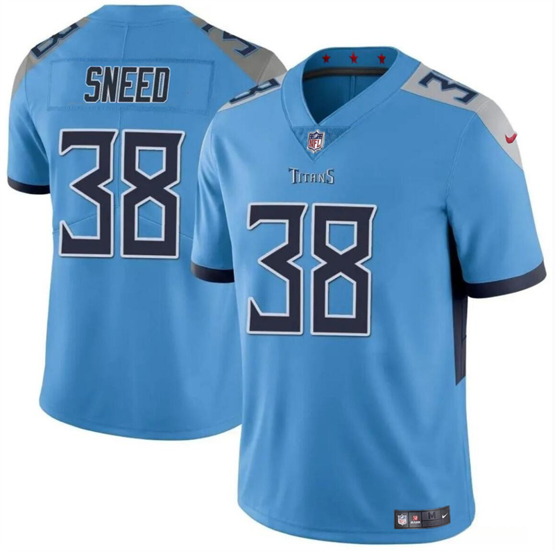Men's Tennessee Titans #38 L'Jarius Sneed Blue Vapor Limited Stitched Football Jersey Men's Tennessee Titans #38 L'Jarius Sneed Blue Vapor Limited Stitched Football Jersey