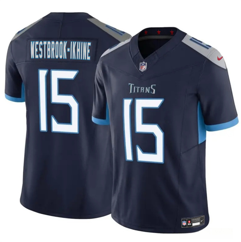 Men's Tennessee Titans #15 Nick Westbrook-Ikhine Navy 2024 F.U.S.E. Vapor Limited Stitched Football Jersey Men's Tennessee Titans #15 Nick Westbrook-Ikhine Navy 2024 F.U.S.E. Vapor Limited Stitched Football Jersey