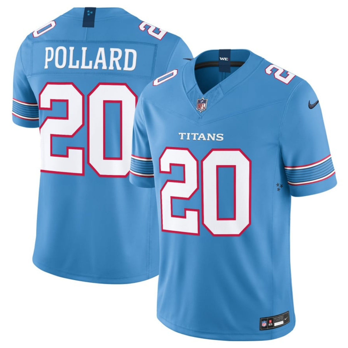 Men's Tennessee Titans #20 Tony Pollard Light Blue 2026 F.U.S.E. Vapor Limited Stitched Football Jersey Men's Tennessee Titans #20 Tony Pollard Light Blue 2026 F.U.S.E. Vapor Limited Stitched Football Jersey