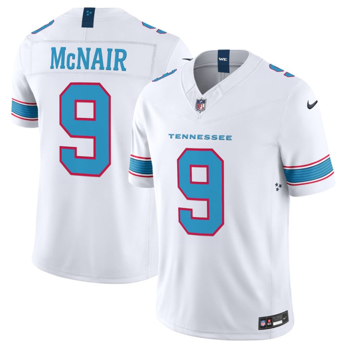 Men's Tennessee Titans #9 Steve McNair White 2026 F.U.S.E. Vapor Limited Stitched Football Jersey Men's Tennessee Titans #9 Steve McNair White 2026 F.U.S.E. Vapor Limited Stitched Football Jersey