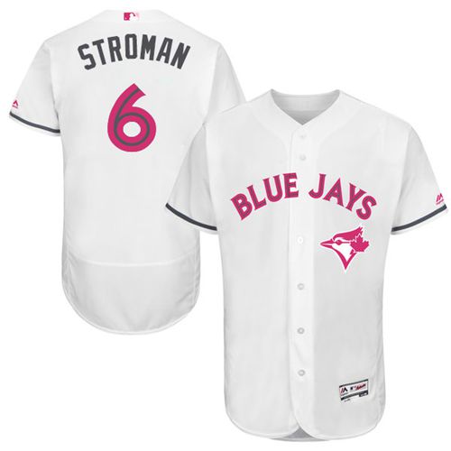 Blue Jays #6 Marcus Stroman White Flexbase Authentic Collection Mother's Day Stitched MLB Jersey Blue Jays #6 Marcus Stroman White Flexbase Authentic Collection Mother's Day Stitched MLB Jersey
