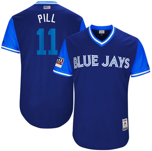 Blue Jays #11 Kevin Pillar Light Blue "Pill" Players Weekend Authentic Stitched MLB Jersey Blue Jays #11 Kevin Pillar Light Blue "Pill" Players Weekend Authentic Stitched MLB Jersey