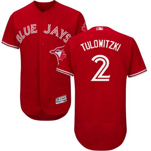 Blue Jays #2 Troy Tulowitzki Red Flexbase Authentic Collection Canada Day Stitched MLB Jersey Blue Jays #2 Troy Tulowitzki Red Flexbase Authentic Collection Canada Day Stitched MLB Jersey