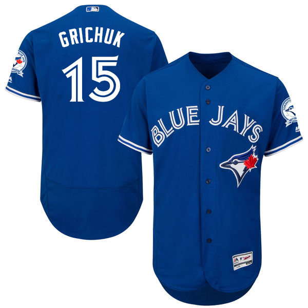 Blue Jays #15 Randal Grichuk Blue Flexbase Authentic Collection Stitched MLB Jersey Blue Jays #15 Randal Grichuk Blue Flexbase Authentic Collection Stitched MLB Jersey