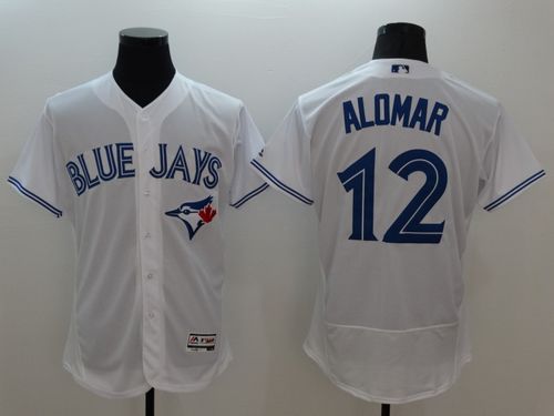 Blue Jays #12 Roberto Alomar White Flexbase Authentic Collection Stitched MLB Jersey Blue Jays #12 Roberto Alomar White Flexbase Authentic Collection Stitched MLB Jersey