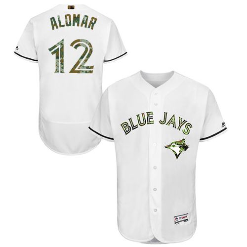 Blue Jays #12 Roberto Alomar White Flexbase Authentic Collection Memorial Day Stitched MLB Jersey Blue Jays #12 Roberto Alomar White Flexbase Authentic Collection Memorial Day Stitched MLB Jersey