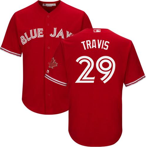 Blue Jays #29 Devon Travis Red New Cool Base Canada Day Stitched MLB Jersey Blue Jays #29 Devon Travis Red New Cool Base Canada Day Stitched MLB Jersey