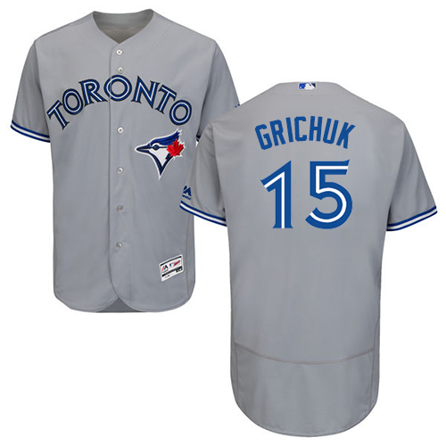 Blue Jays #15 Randal Grichuk Grey Flexbase Authentic Collection Stitched MLB Jersey Blue Jays #15 Randal Grichuk Grey Flexbase Authentic Collection Stitched MLB Jersey