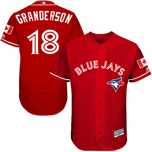 Blue Jays #18 Curtis Granderson Red Flexbase Authentic Collection Canada Day Stitched MLB Jersey Blue Jays #18 Curtis Granderson Red Flexbase Authentic Collection Canada Day Stitched MLB Jersey