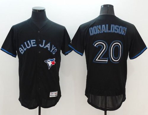 Blue Jays #20 Josh Donaldson Black Fashion Flexbase Authentic Collection Stitched MLB Jersey Blue Jays #20 Josh Donaldson Black Fashion Flexbase Authentic Collection Stitched MLB Jersey