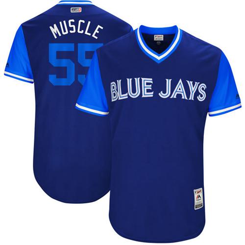 Blue Jays #55 Russell Martin Navy "Muscle" Players Weekend Authentic Stitched MLB Jersey Blue Jays #55 Russell Martin Navy "Muscle" Players Weekend Authentic Stitched MLB Jersey