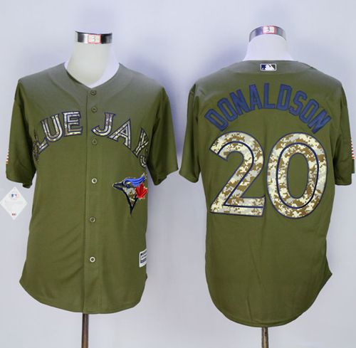 Blue Jays #20 Josh Donaldson Green Camo New Cool Base Stitched MLB Jersey Blue Jays #20 Josh Donaldson Green Camo New Cool Base Stitched MLB Jersey