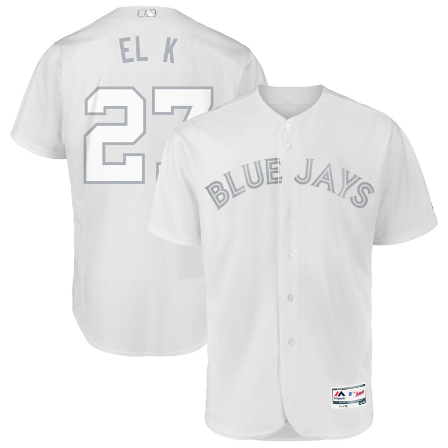 Toronto Blue Jays #27 Vladimir Guerrero Jr. El K Majestic 2019 Players' Weekend Flex Base Authentic Player Jersey White