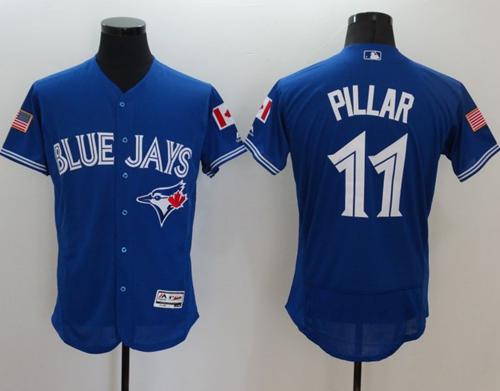 Blue Jays #11 Kevin Pillar Blue Fashion Stars & Stripes Flexbase Authentic Stitched MLB Jersey Blue Jays #11 Kevin Pillar Blue Fashion Stars & Stripes Flexbase Authentic Stitched MLB Jersey