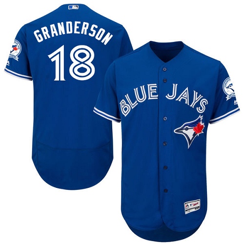 Blue Jays #18 Curtis Granderson Blue Flexbase Authentic Collection Stitched MLB Jersey Blue Jays #18 Curtis Granderson Blue Flexbase Authentic Collection Stitched MLB Jersey