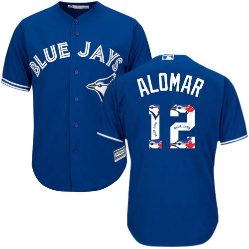 Blue Jays #12 Roberto Alomar Blue Team Logo Fashion Stitched MLB Jersey Blue Jays #12 Roberto Alomar Blue Team Logo Fashion Stitched MLB Jersey