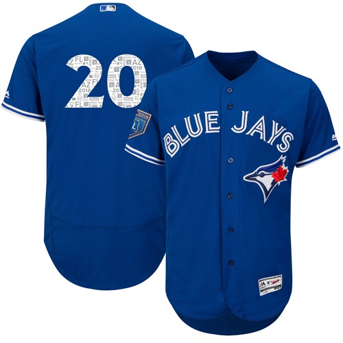 Blue Jays #20 Josh Donaldson Blue 2018 Spring Training Authentic Flex Base Stitched MLB Jersey Blue Jays #20 Josh Donaldson Blue 2018 Spring Training Authentic Flex Base Stitched MLB Jersey