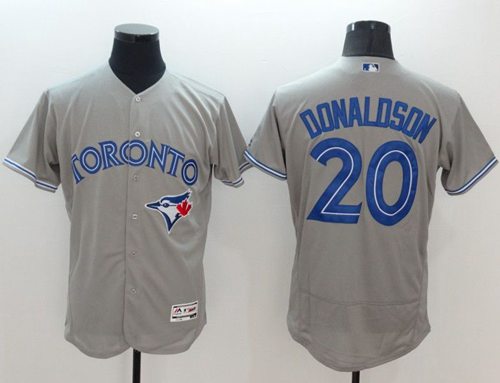 Blue Jays #20 Josh Donaldson Grey Flexbase Authentic Collection Stitched MLB Jersey Blue Jays #20 Josh Donaldson Grey Flexbase Authentic Collection Stitched MLB Jersey