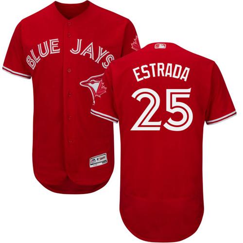 Blue Jays #25 Marco Estrada Red Flexbase Authentic Collection Canada Day Stitched MLB Jersey Blue Jays #25 Marco Estrada Red Flexbase Authentic Collection Canada Day Stitched MLB Jersey