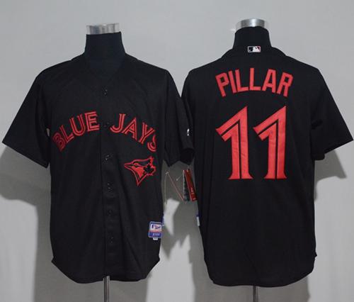 Blue Jays #11 Kevin Pillar Black Strip Stitched MLB Jersey Blue Jays #11 Kevin Pillar Black Strip Stitched MLB Jersey
