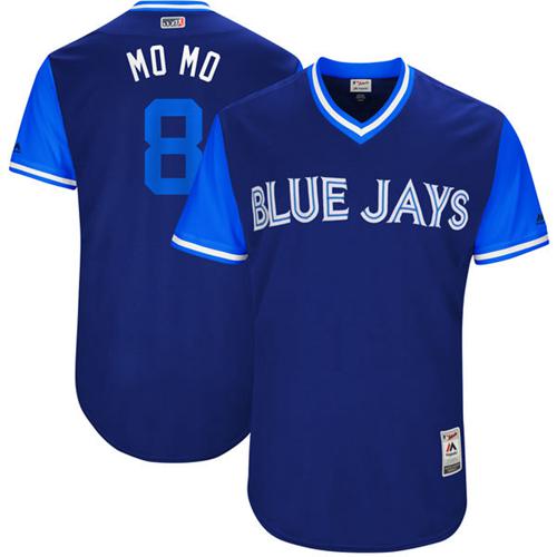 Blue Jays #8 Kendrys Morales Navy "MO MO" Players Weekend Authentic Stitched MLB Jersey Blue Jays #8 Kendrys Morales Navy "MO MO" Players Weekend Authentic Stitched MLB Jersey