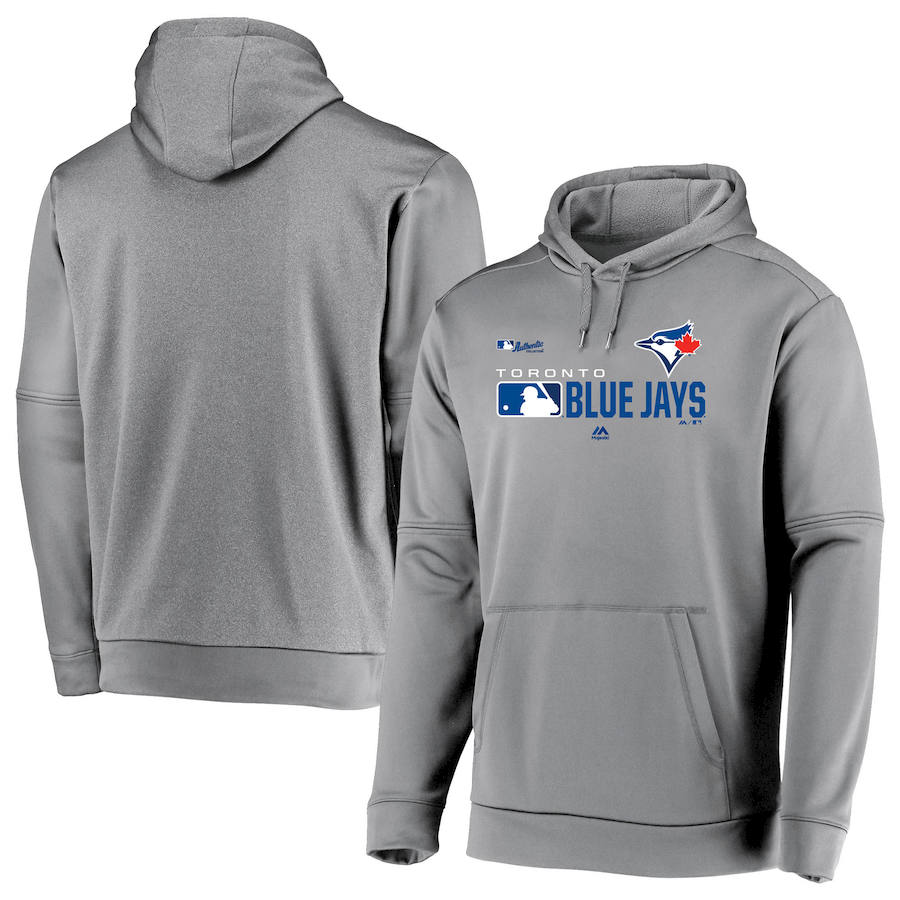 Toronto Blue Jays Majestic Authentic Collection Team Distinction Pullover Hoodie Platinum