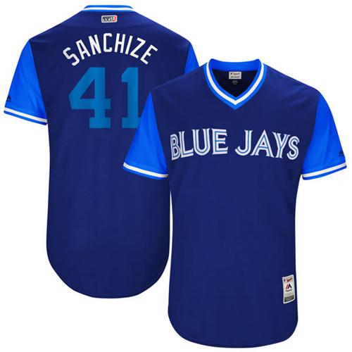 Blue Jays #41 Aaron Sanchez Navy "Sanchize" Players Weekend Authentic Stitched MLB Jersey Blue Jays #41 Aaron Sanchez Navy "Sanchize" Players Weekend Authentic Stitched MLB Jersey