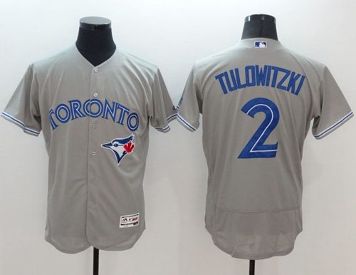 Blue Jays #2 Troy Tulowitzki Grey Flexbase Authentic Collection Stitched MLB Jersey Blue Jays #2 Troy Tulowitzki Grey Flexbase Authentic Collection Stitched MLB Jersey