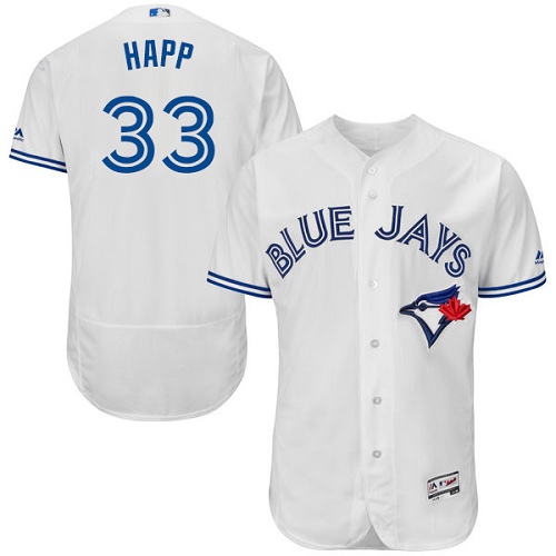 Blue Jays #33 J.A. Happ White Flexbase Authentic Collection Stitched MLB Jersey Blue Jays #33 J.A. Happ White Flexbase Authentic Collection Stitched MLB Jersey