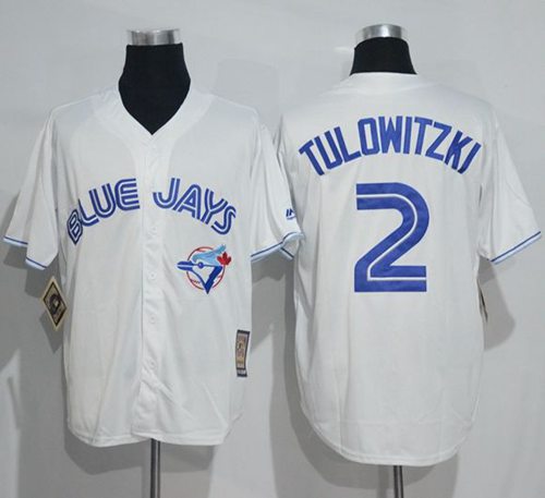 Blue Jays #2 Troy Tulowitzki White Cooperstown Throwback Stitched MLB Jersey Blue Jays #2 Troy Tulowitzki White Cooperstown Throwback Stitched MLB Jersey