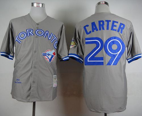 Mitchell And Ness 1992 Blue Jays #29 Joe Carter Grey Stitched MLB Throwback Jersey Mitchell And Ness 1992 Blue Jays #29 Joe Carter Grey Stitched MLB Throwback Jersey