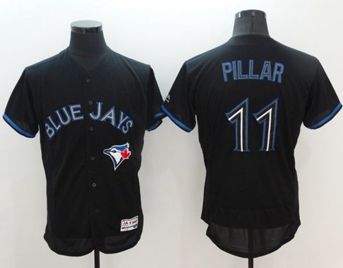 Blue Jays #11 Kevin Pillar Black Fashion Flexbase Authentic Collection Stitched MLB Jersey Blue Jays #11 Kevin Pillar Black Fashion Flexbase Authentic Collection Stitched MLB Jersey