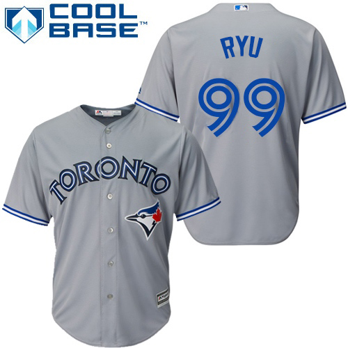 Blue Jays #99 Hyun-Jin Ryu Grey New Cool Base Stitched MLB Jersey Blue Jays #99 Hyun-Jin Ryu Grey New Cool Base Stitched MLB Jersey