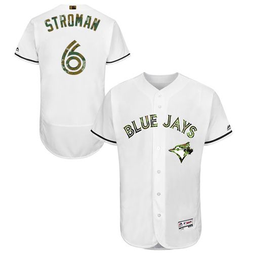 Blue Jays #6 Marcus Stroman White Flexbase Authentic Collection Memorial Day Stitched MLB Jersey Blue Jays #6 Marcus Stroman White Flexbase Authentic Collection Memorial Day Stitched MLB Jersey
