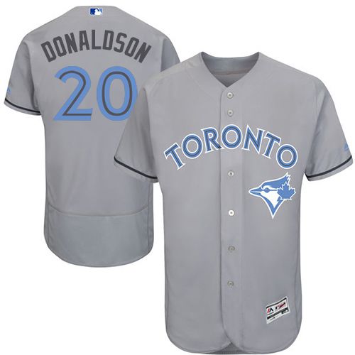 Blue Jays #20 Josh Donaldson Grey Flexbase Authentic Collection Father's Day Stitched MLB Jersey Blue Jays #20 Josh Donaldson Grey Flexbase Authentic Collection Father's Day Stitched MLB Jersey