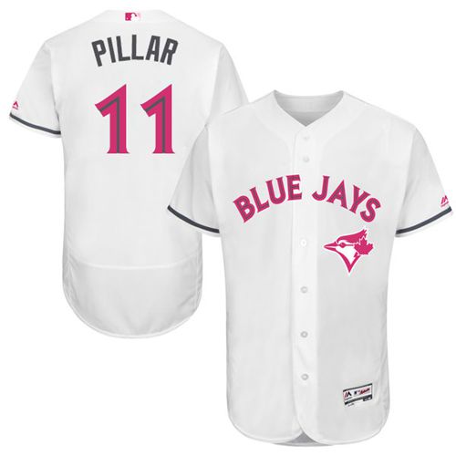 Blue Jays #11 Kevin Pillar White Flexbase Authentic Collection Mother's Day Stitched MLB Jersey Blue Jays #11 Kevin Pillar White Flexbase Authentic Collection Mother's Day Stitched MLB Jersey