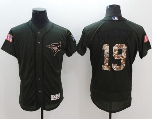 Blue Jays #19 Jose Bautista Green Flexbase Authentic Collection Salute to Service Stitched MLB Jersey Blue Jays #19 Jose Bautista Green Flexbase Authentic Collection Salute to Service Stitched MLB Jersey