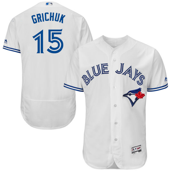 Blue Jays #15 Randal Grichuk White Flexbase Authentic Collection Stitched MLB Jersey Blue Jays #15 Randal Grichuk White Flexbase Authentic Collection Stitched MLB Jersey