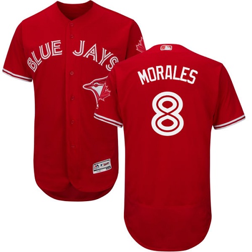 Blue Jays #8 Kendrys Morales Red Flexbase Authentic Collection Canada Day Stitched MLB Jersey Blue Jays #8 Kendrys Morales Red Flexbase Authentic Collection Canada Day Stitched MLB Jersey