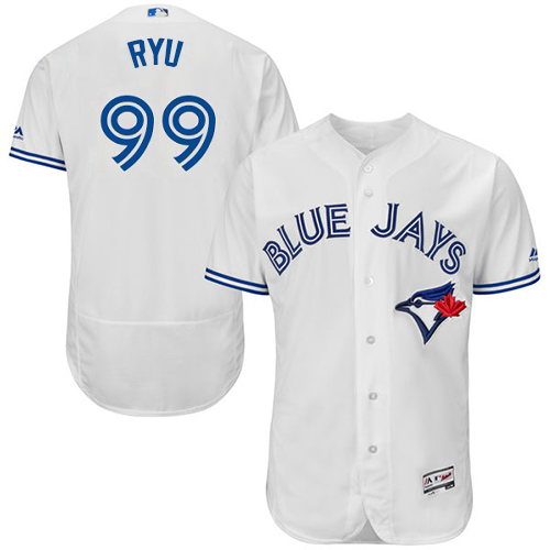 Blue Jays #99 Hyun-Jin Ryu White Flexbase Authentic Collection Stitched MLB Jersey Blue Jays #99 Hyun-Jin Ryu White Flexbase Authentic Collection Stitched MLB Jersey