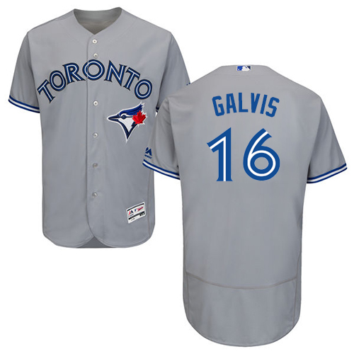 Blue Jays #16 Freddy Galvis Grey Flexbase Authentic Collection Stitched MLB Jersey Blue Jays #16 Freddy Galvis Grey Flexbase Authentic Collection Stitched MLB Jersey