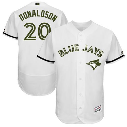 Blue Jays #20 Josh Donaldson White Flexbase Authentic Collection Memorial Day Stitched MLB Jersey Blue Jays #20 Josh Donaldson White Flexbase Authentic Collection Memorial Day Stitched MLB Jersey